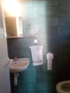 uma casa de banho com um lavatório e um WC em Apartment Ljilja em Blato