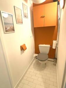 un piccolo bagno con servizi igienici in camera di Studio vue mer. Calme et idéalement situé a Canet-en-Roussillon
