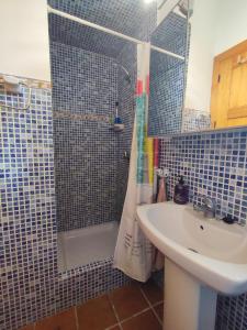 La salle de bains est pourvue d'une douche et d'un lavabo. dans l'établissement Casa Portal, à El Palmar