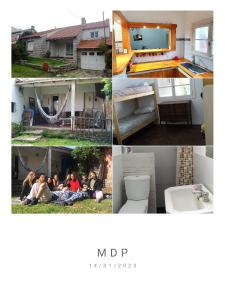 un collage de fotos de una casa con un grupo de personas en @ElChalet_PlayaGrande en insta. disfruta del mejor ambiente en el mejor barrio. Habitaciones cerrada por grupo de amigos con baño privado. en Mar del Plata