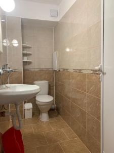 a bathroom with a toilet and a sink at Sozopol Old Town - Apartment 4 in Sozopol