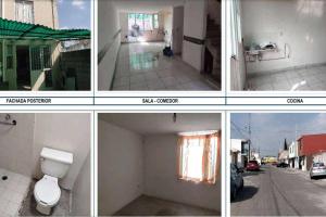 vier foto's van een kamer met een toilet en een straat bij Casa en Bosques de San Sebastián in Santa María Xonacatepec