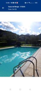 a collage of a picture of a swimming pool at Casa nel Borgo - Casa Oliva in Tremosine Sul Garda