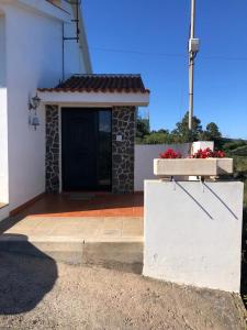 a house with a door and two flower boxes at La Campana de Arriba in La Guancha