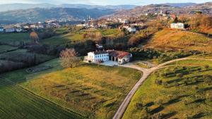 an aerial view of a house on a hill at Agriturismo Vecio Portico in Marostica