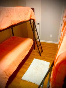 1 dormitorio con 2 literas y escalera en ShutEye Hostel, en Houston