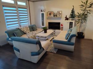 a living room with two couches and a tv at Janković apartman in Pale