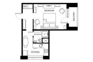 Načrt razporeditve prostorov v nastanitvi Apartment with balcony, Humenné SK
