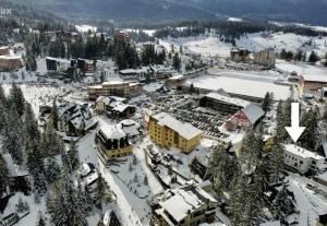 an aerial view of a ski resort in the snow at Marušić Apartments in Vlasic