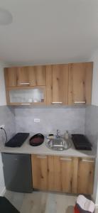 Kuchyň nebo kuchyňský kout v ubytování Tid Apartman