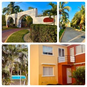a collage of four pictures of a house at CASA HUELLAS EN LA ARENA in Ixtapa