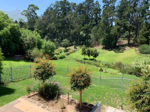 a garden with a fence and trees and grass at 96 Meent Guesthouse in George