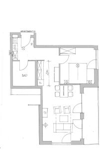 een plattegrond van een huis bij Apartmenthaus Hafenspitze Ap 21, Blickrichtung Binnenhafen NordOffenes Meer - a72367 in Eckernförde