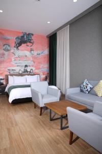 Krevet ili kreveti u jedinici u okviru objekta Theory Hotel