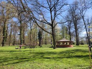a park with a gazebo in the middle of a field at Apartament 4 You in Rösslingen +5 photos
