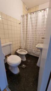 a bathroom with a toilet and a sink at Departamento en increíble ubicación in Mendoza