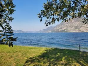 a view of a large body of water at Camping Pilzone in Iseo