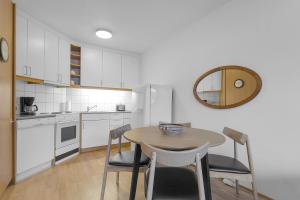 Kuchyň nebo kuchyňský kout v ubytování Charming One-Bedroom Apartment
