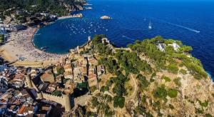 an aerial view of a small island in the ocean at Casa Blanca 42 – Piscina, BBQ y Wifi (5 pax) in Tossa de Mar