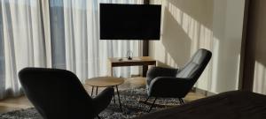 Televízia a/alebo spoločenská miestnosť v ubytovaní JBX Resort Apartments Lipno