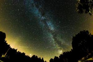 a starry night with the milky way at Nature Center Údolí volavek II in Weseritz
