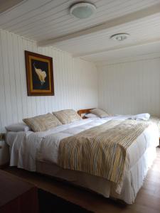 a bedroom with a large bed in a room at Hostería Alemana in Villarrica