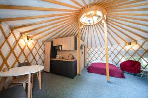 TV a/nebo společenská místnost v ubytování Glamping Dolina