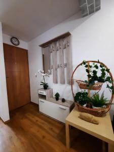 salon ze stołem z roślinami w obiekcie Sunshiny Costa del Sol - BEACH APARTMENT w mieście Fuengirola