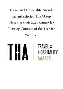 a flyer for a travel and hospitality awards at The Otway Haven in Tanybryn