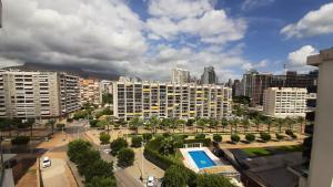 - une vue sur une ville avec des bâtiments et un parc dans l'établissement Loyito's seaviews apartment La Cala, à Benidorm