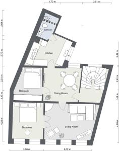 哥本哈根的住宿－New Harbor - Carolinas Apartment，房屋的平面图