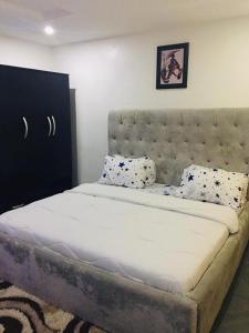 Giường trong phòng chung tại Lovely one bedroom apartment in Ogba ikeja
