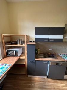 Kuchyň nebo kuchyňský kout v ubytování Belle Vue Kaiser Apart