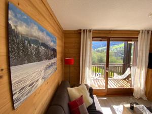 Prostor za sedenje u objektu T2 de charme à Megeve vue panoramique