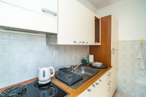Kuchyň nebo kuchyňský kout v ubytování Apartment Joky