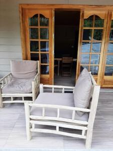 Posezení v ubytování Chalet de la Mare.