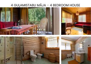 een collage van drie foto's van een huis bij Viesu Sēta LOCU SALA in Krāslava