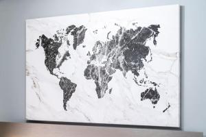 a drawing of a world map on a wall at Middle Meadow in Tipton