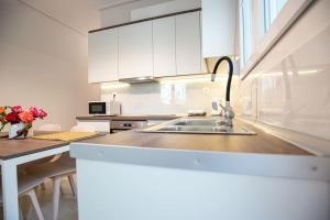 A kitchen or kitchenette at Downtown luxury apartment with backyard