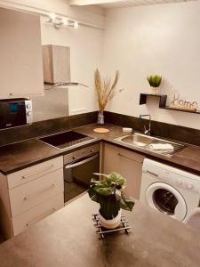 Dapur atau dapur kecil di Orient bay Ti COCON au calme