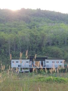 une maison au milieu d'un champ dans l'établissement Farm House kohyaoyai, à Ko Yao Yai