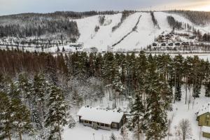 a cabin in the snow on a snowy mountain at Himos Huili 2 in Himos +57 photos