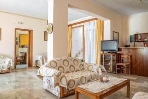 - un salon avec un canapé et une table dans l'établissement Villa Krina, à Argassi
