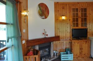 TV a/nebo společenská místnost v ubytování Chalet Barbara in Valle di Sella