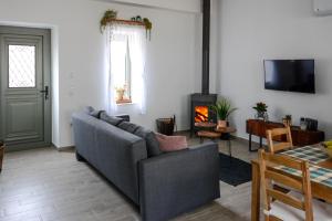 Televízia a/alebo spoločenská miestnosť v ubytovaní Anassa Mountain House