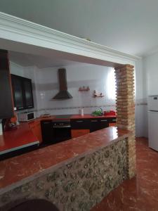 a kitchen with a counter top in a room at Pililla in Bedmar