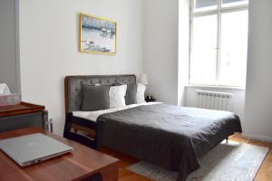 Postel nebo postele na pokoji v ubytování Lovely apartment in Center Prague