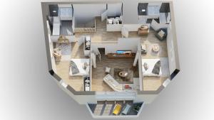 a rendering of a floor plan at La Clé de Quentovic ◎ Duplex de 150 m2 ◎ Standing in Le Touquet-Paris-Plage