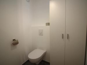 ein Bad mit einem WC und einem weißen Schrank in der Unterkunft Mont-Dore : Somptueux T2 avec WIFI, terrasse et parking - FR-1-608-45 in Le Mont-Dore