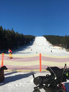 a ski slope with people skiing in the snow at Apartmány Trio Horní Maršov in Horní Maršov
